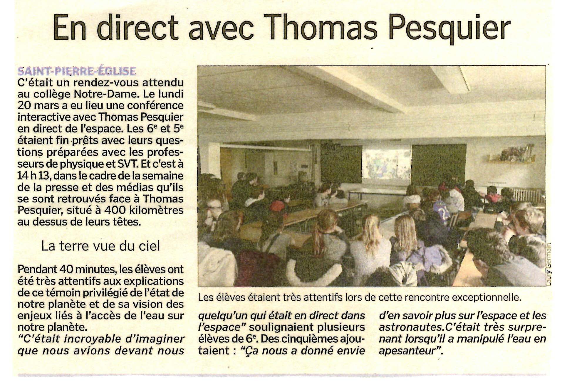 article Thomas Pesquet